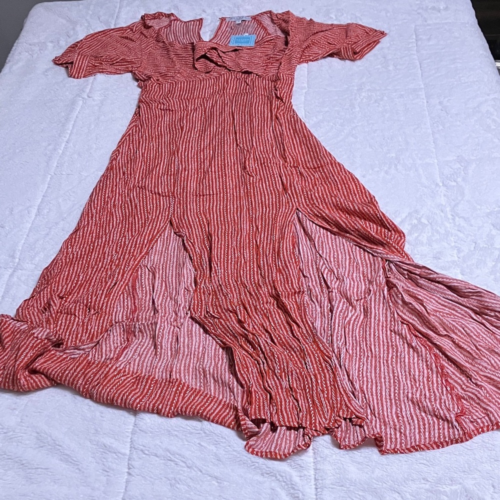 Hayden Red and White Patterned Dress